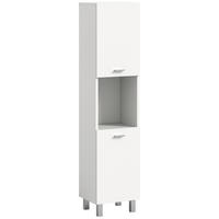 SREDNJE VISOKA OMARA 30/125/29 cm  - srebrne barve/bela, Moderno, umetna masa/leseni material (30/125/29cm) - MID.YOU
