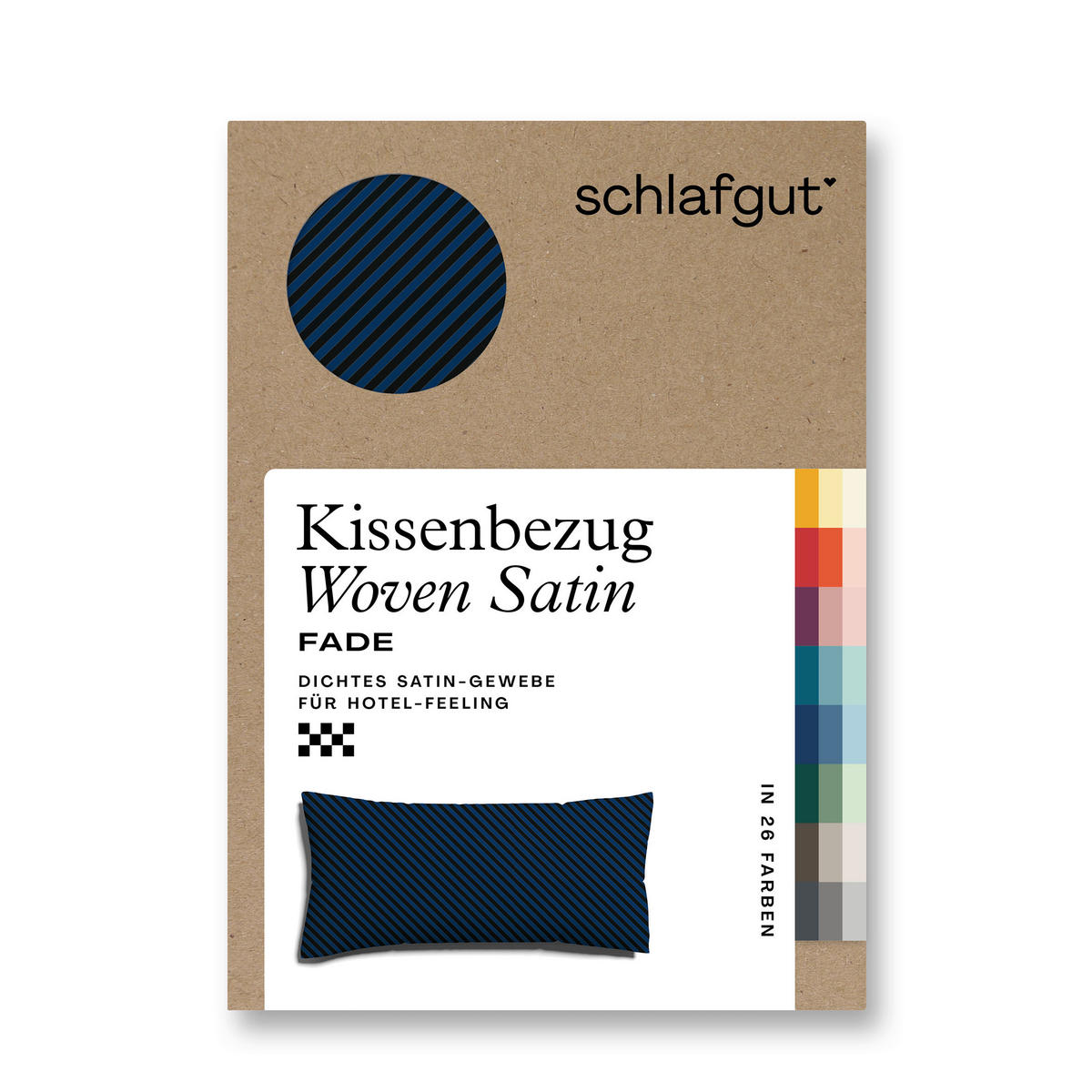 KOPFPOLSTERBEZUG WOVEN SATIN FADE 40/80 cm  - Schwarz/Dunkelblau, Basics, Textil (40/80cm) - Schlafgut