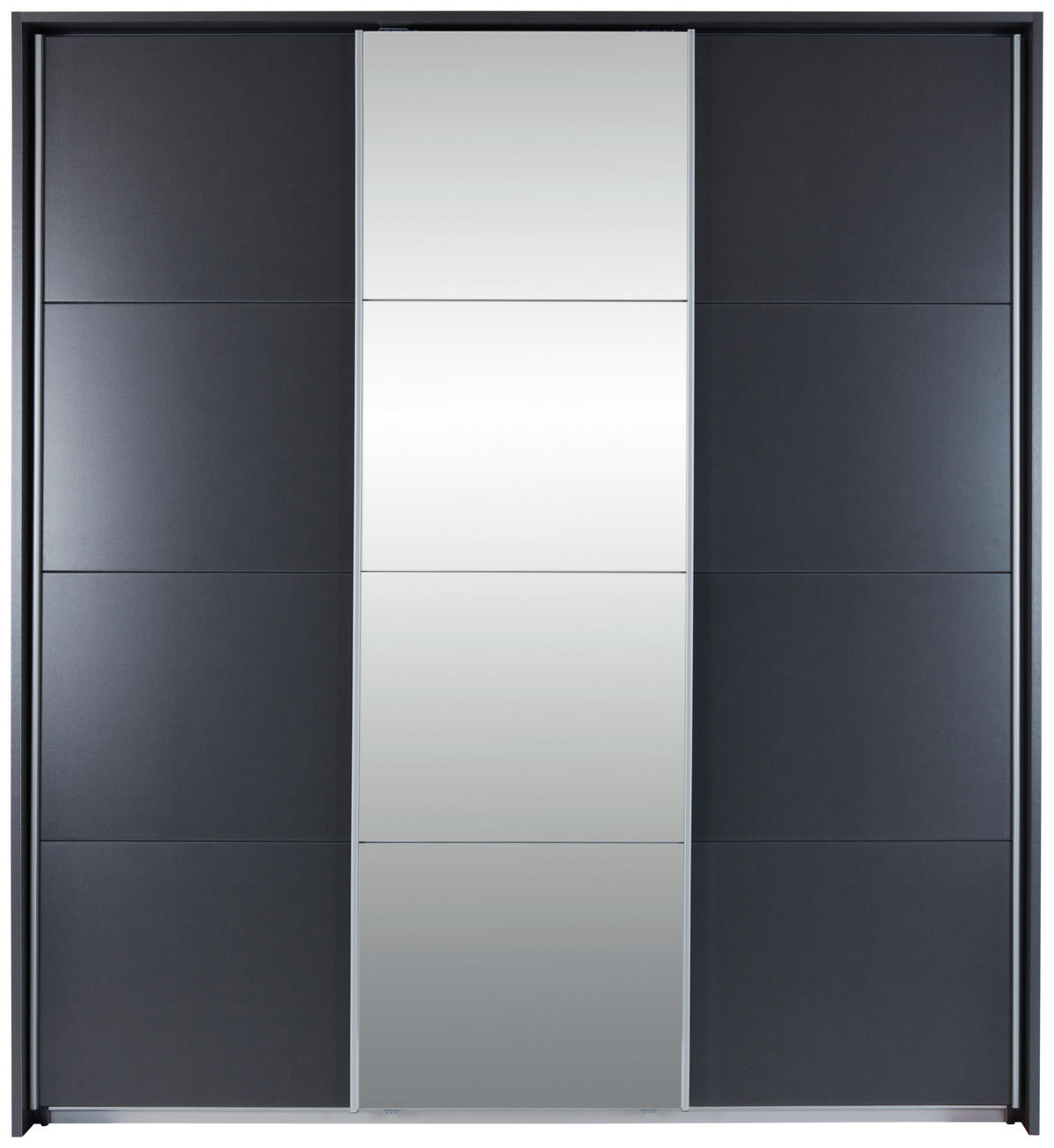SCHWEBETÜRENSCHRANK 203/229/62 cm 3-türig Grau  - Alufarben/Grau, MODERN, Holzwerkstoff/Metall (203/229/62cm) - Luca Bessoni