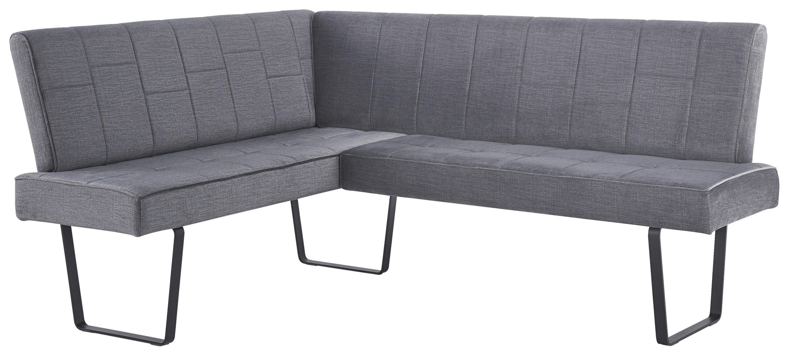 ECKBANK  in Dunkelgrau  - Dunkelgrau, KONVENTIONELL, Textil/Metall (190/150/88/62cm) - MID.YOU
