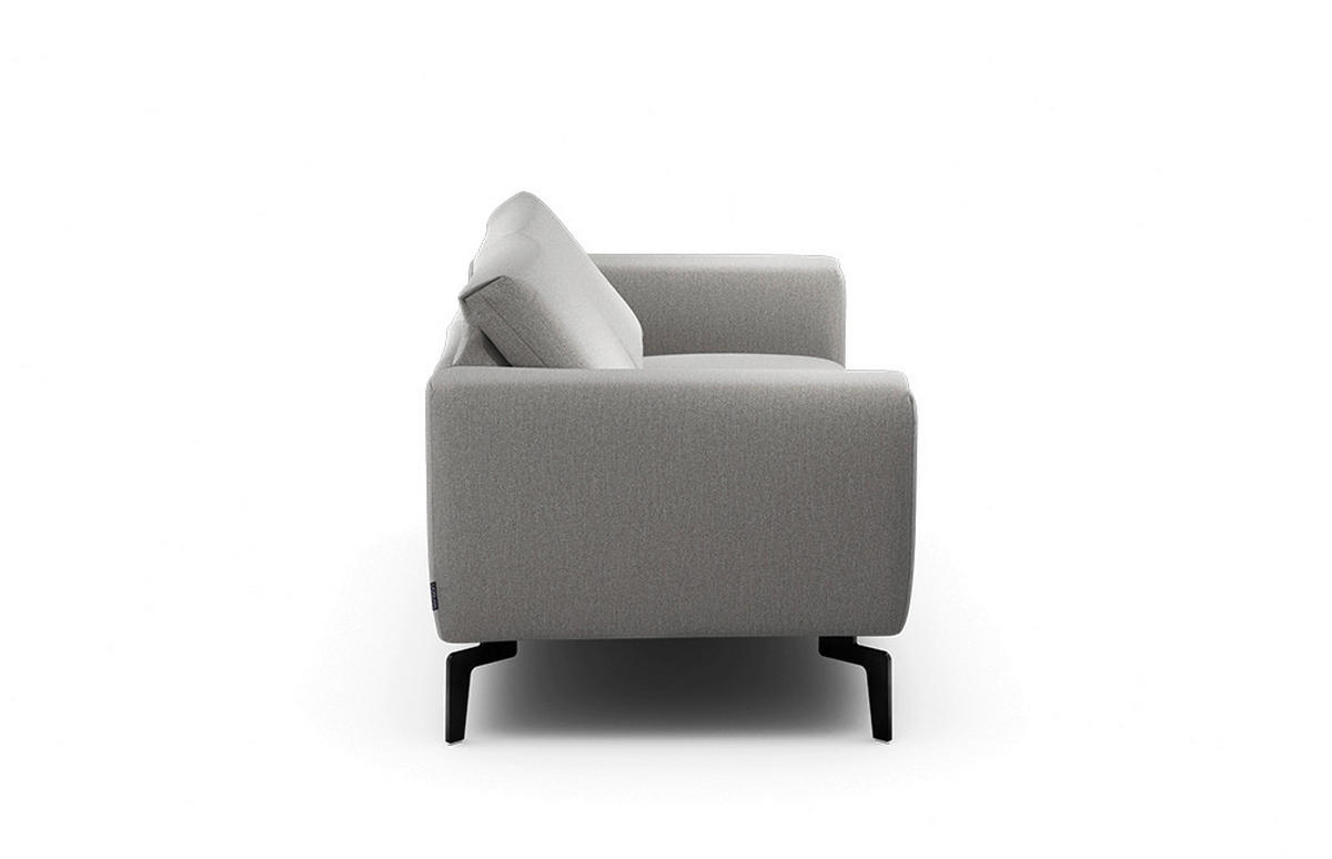 2-SITZER-SOFA Chenille Hellgrau  - Hellgrau/Schwarz, Design, Textil/Metall (180/86/86-94cm) - SENSOO