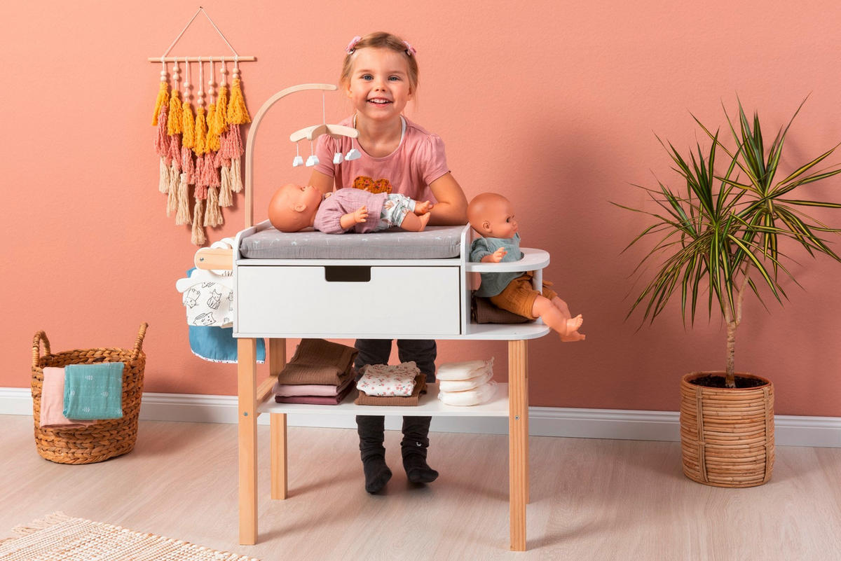 PUPPENWICKELKOMMODE VIOLA - Weiß/Naturfarben, Basics, Holz/Holzwerkstoff (71/30/90cm) - MUSTERKIND