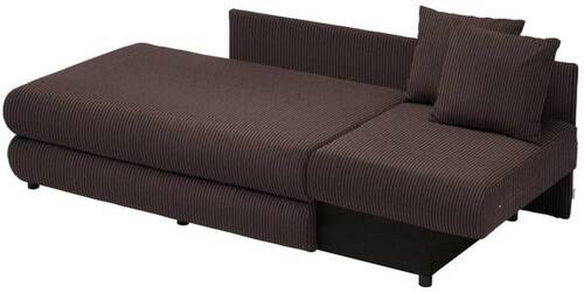RÉCAMIERE Braun Cord  - Schwarz/Braun, Design, Kunststoff/Textil (171/71-88/93cm) - Cantus