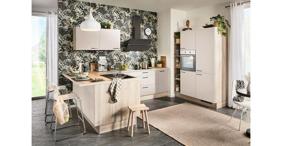 ECKKÜCHE  in Kaschmir, Tannenholzfarben  - Kaschmir/Tannenholzfarben, Design, Holzwerkstoff/Metall (121,6/280/150cm) - Xora