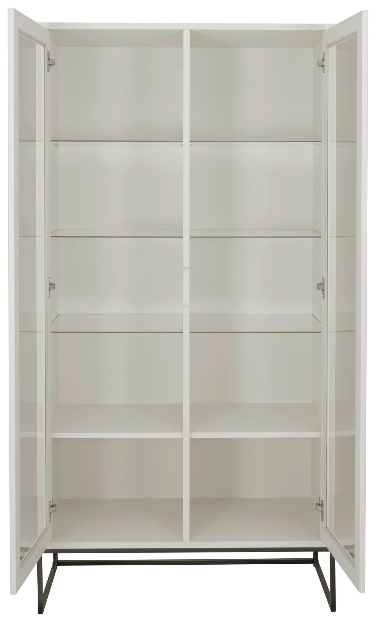 VITRINE in Schwarz, Weiß  - Schwarz/Weiß, Design, Glas/Holzwerkstoff (90/178/43cm)