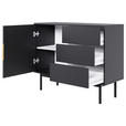 HIGHBOARD Schwarz  - Goldfarben/Schwarz, Design, Holzwerkstoff/Metall (104/82/39cm) - Xora