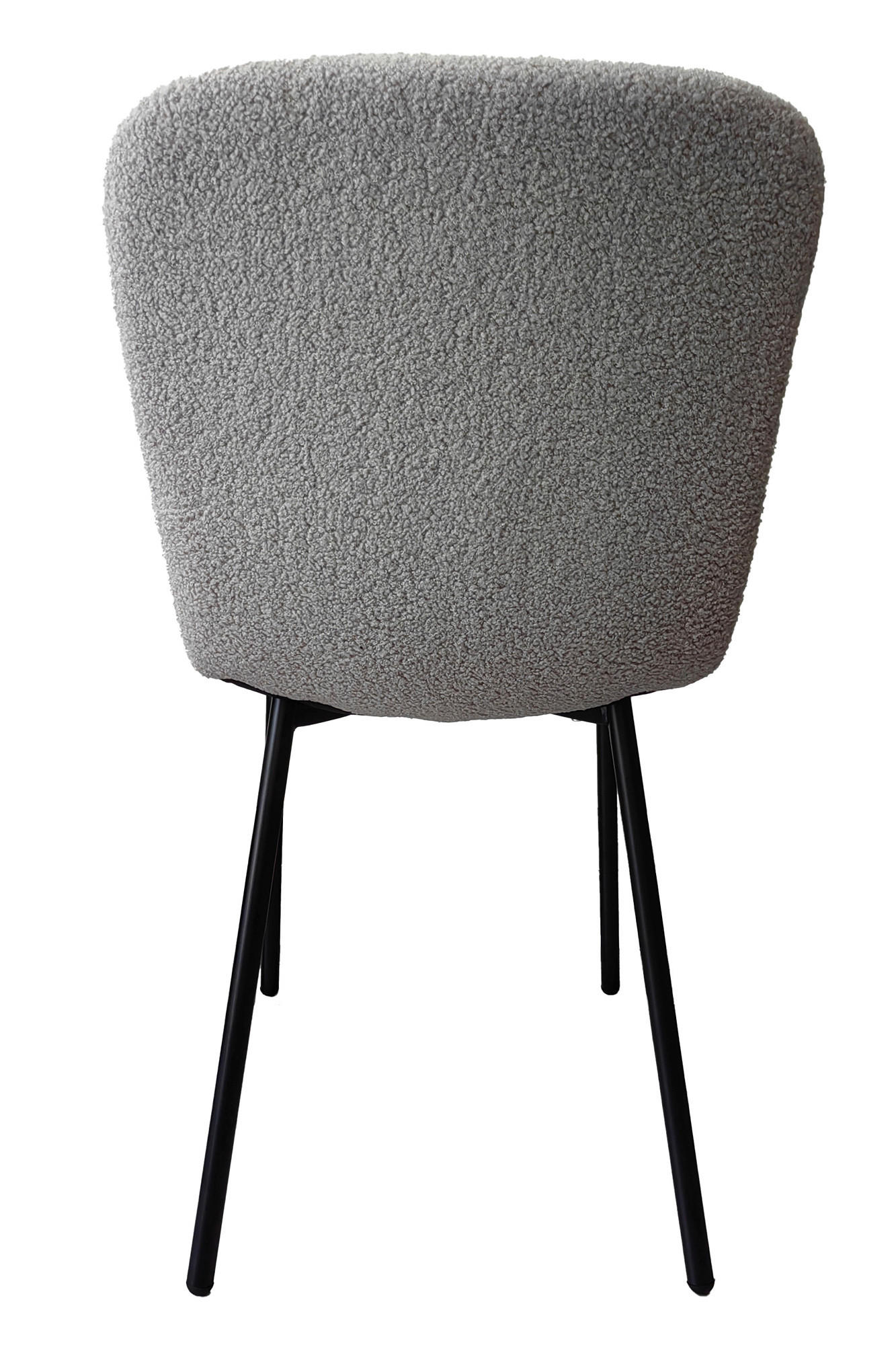 STUHL-SET 4 Stück  in Bouclé  - Hellgrau/Schwarz, MODERN, Textil/Metall (44/79/52cm) - Livetastic