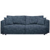 SCHLAFSOFA Velours Dunkelblau  - Schwarz/Dunkelblau, Design, Kunststoff/Textil (250/92/105cm) - Carryhome