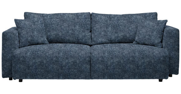 SCHLAFSOFA Velours Dunkelblau  - Schwarz/Dunkelblau, Design, Kunststoff/Textil (250/92/105cm) - Carryhome