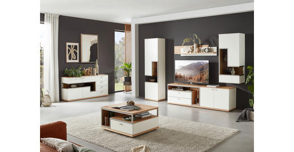 SIDEBOARD 180/84/43 cm  - Edelstahlfarben/Eichefarben, Design, Holzwerkstoff (180/84/43cm) - Dieter Knoll