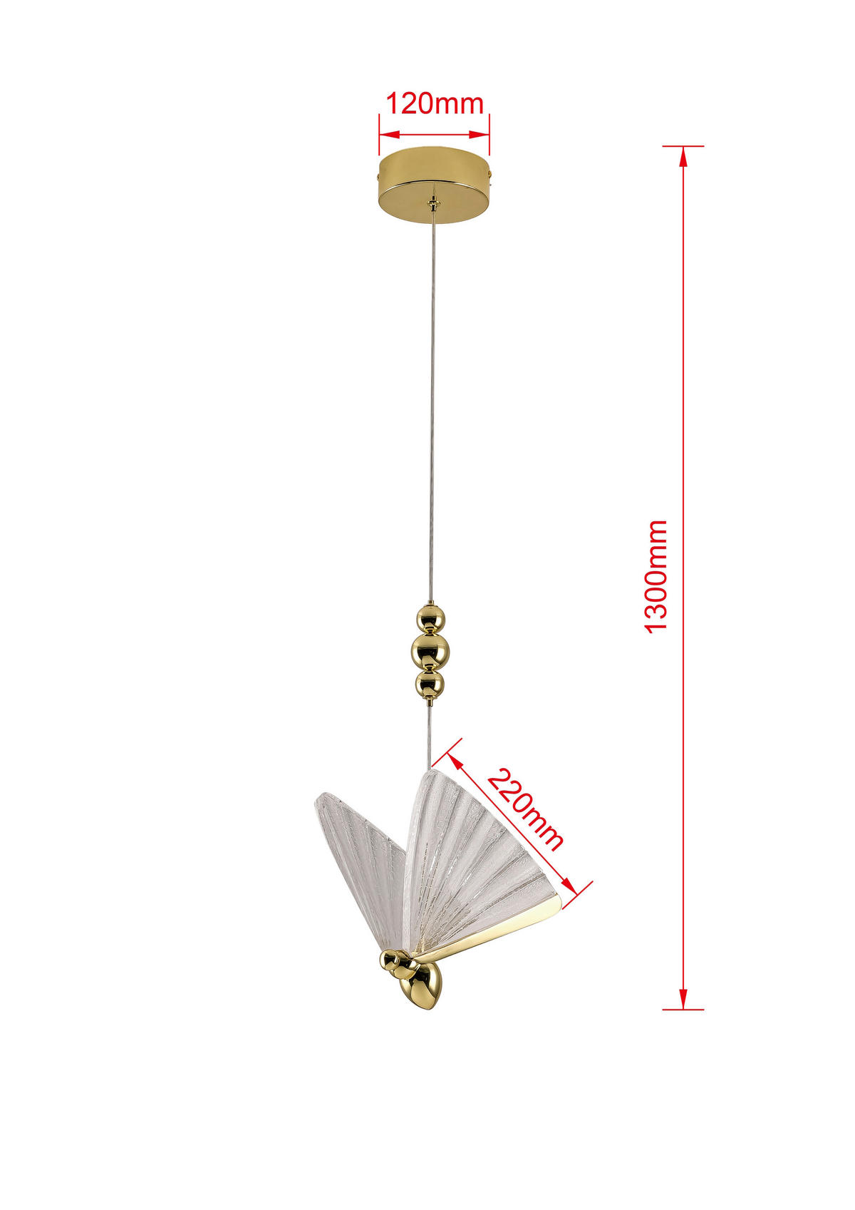 HÄNGELEUCHTE 18/130 cm    - Bernsteinfarben, Konventionell, Metall (18/130cm)