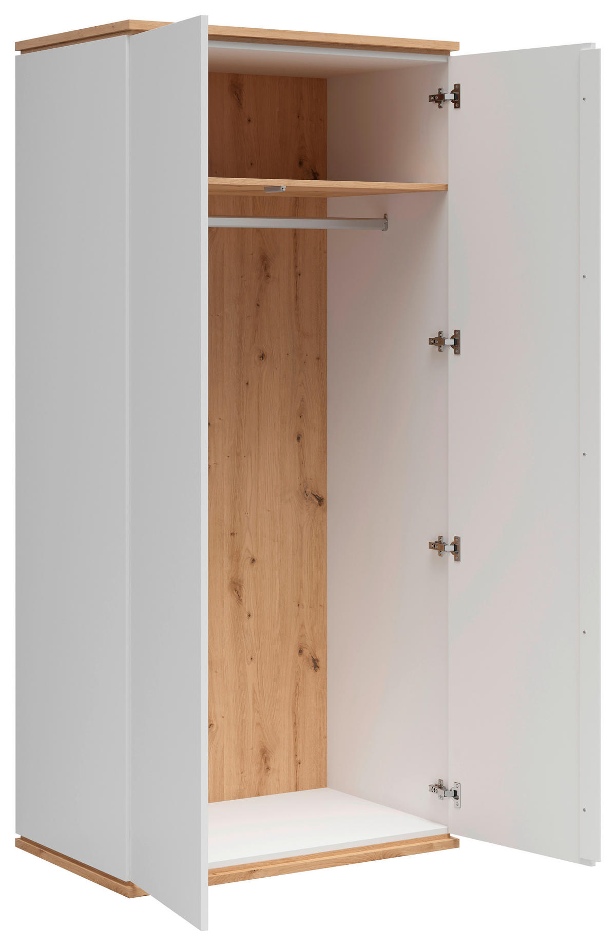 MEHRZWECKSCHRANK 94/201/58 cm  in Weiß, Eiche Artisan  - Weiß/Eiche Artisan, MODERN, Holzwerkstoff (94/201/58cm) - Xora