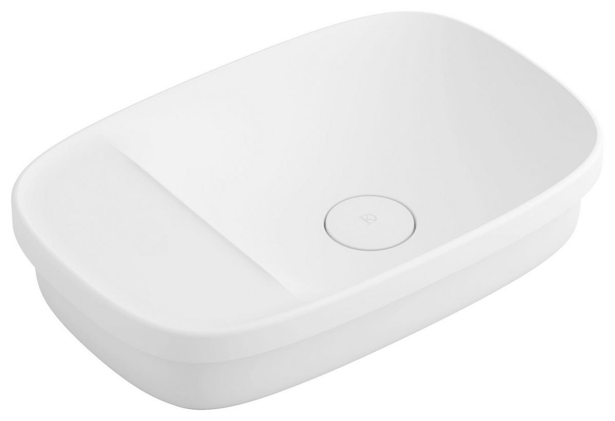 WASCHBECKEN  - Weiss, Basics, Stein (58/14,8/38cm) - Dieter Knoll