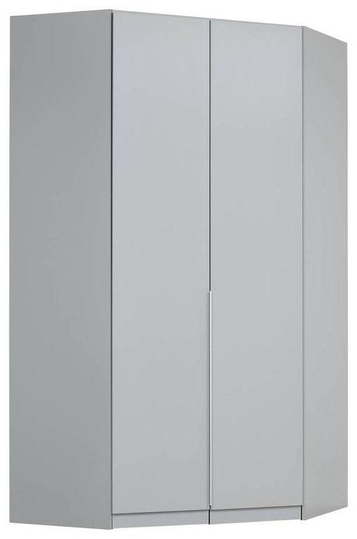 HÖRNGARDEROB 117/229/117 cm  - aluminiumfärg/ljusgrå, Modern, trämaterial (117/229/117cm) - Rauch Möbel