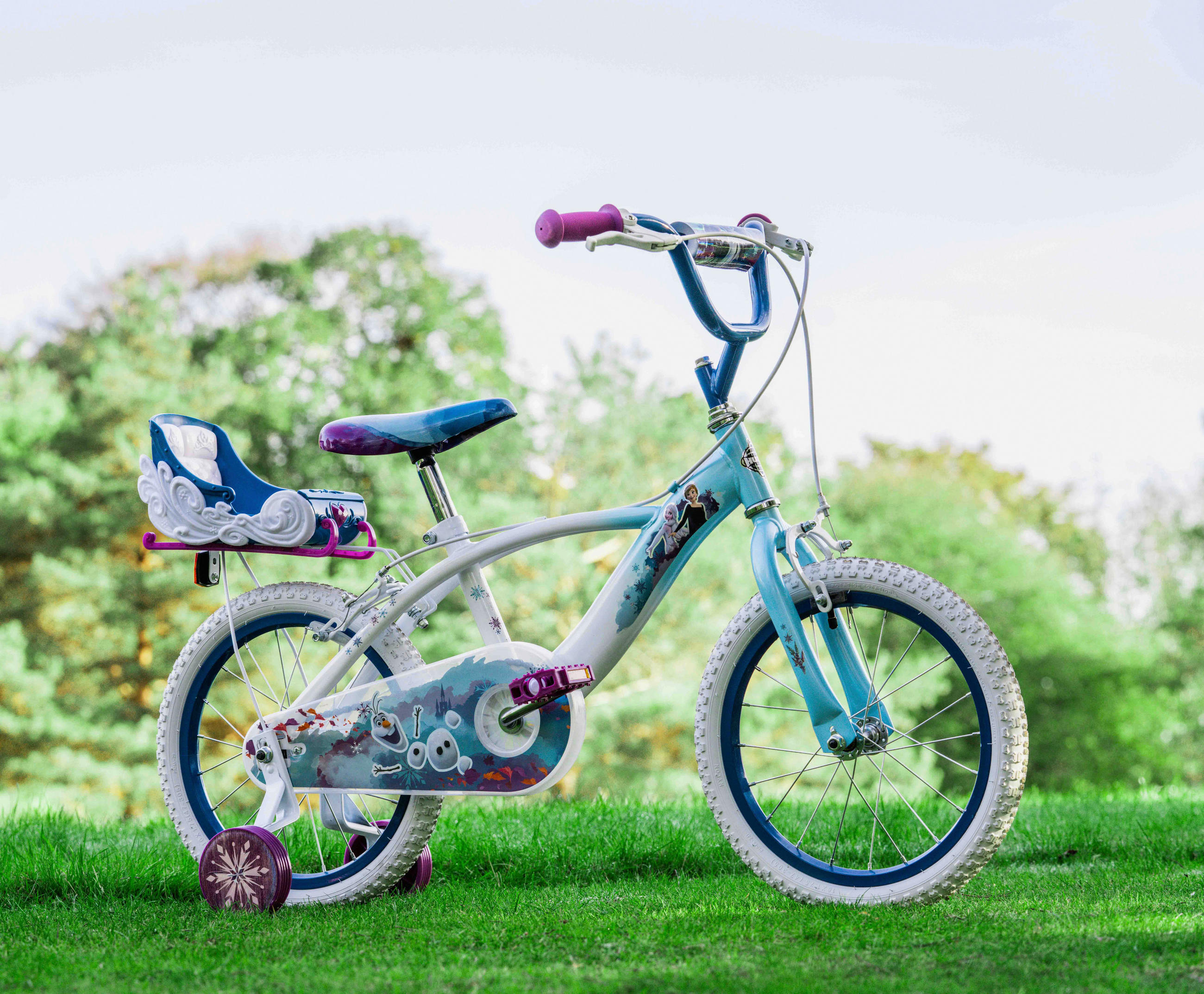 KINDERFAHRRAD 16 Zoll  - Weiß/Hellblau, Basics, Metall (54/84.5/112cm)