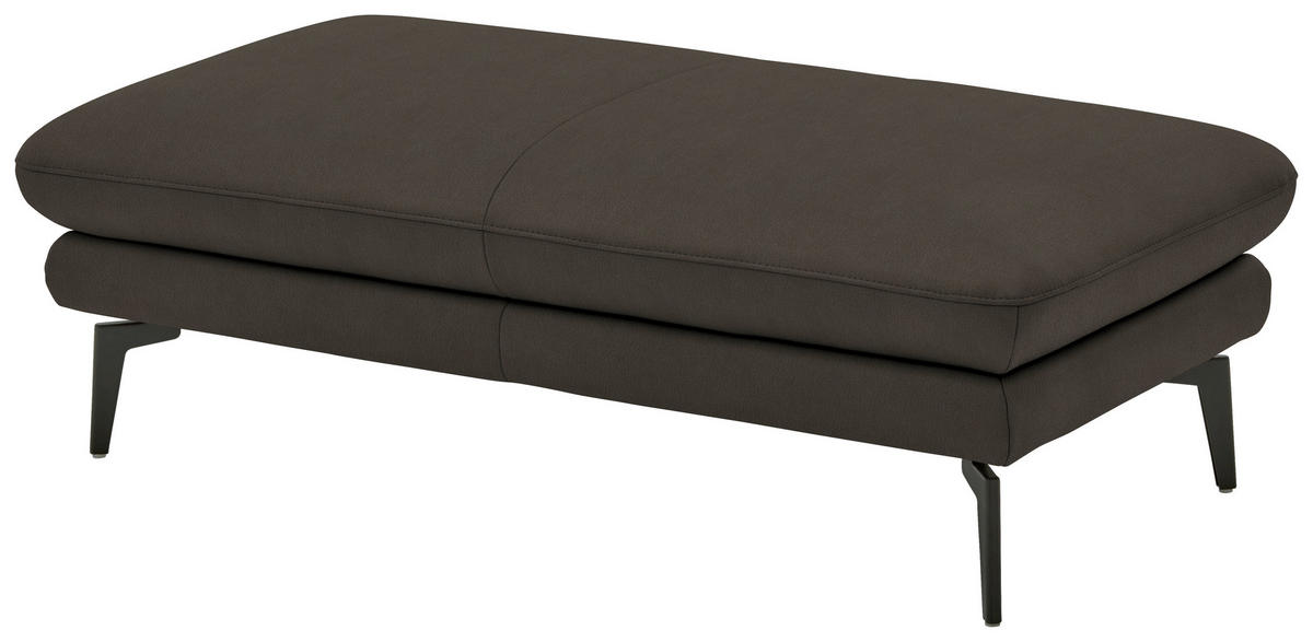 3-SITZER-SOFA in Echtleder Graubraun  - Graubraun/Schwarz, Design, Leder/Metall (222/86/104cm) - Dieter Knoll