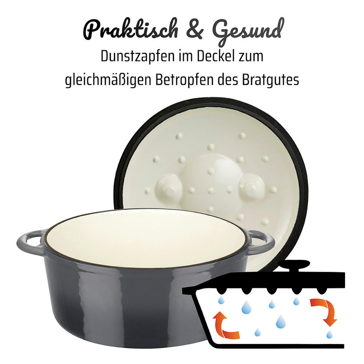 KOCHTOPF GREY SHADOW 4 l  - Grau, Basics, Metall (24/10cm) - GSW