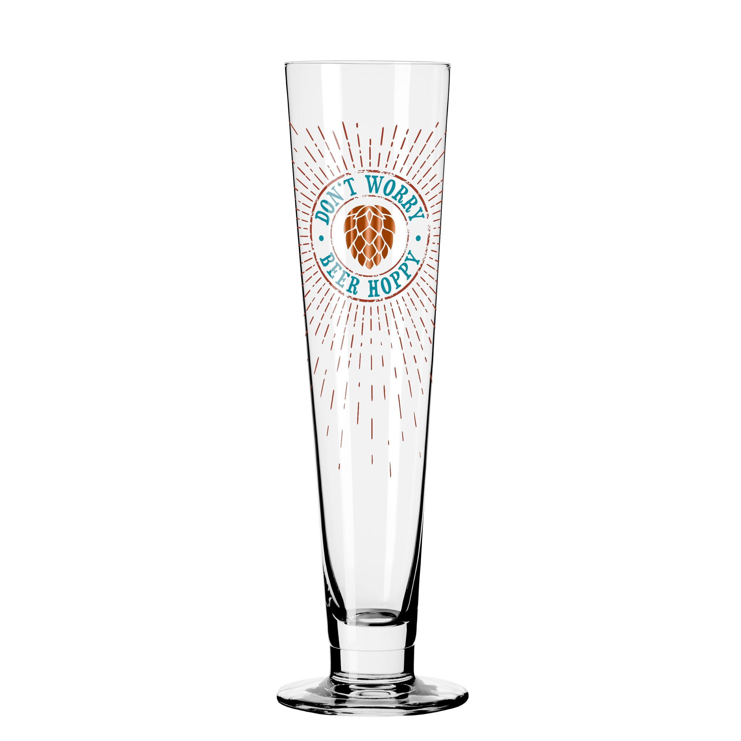 BIERGLAS 385 ml  - Türkis/Rot, LIFESTYLE, Glas (7,5/7,5/24,9cm) - Ritzenhoff