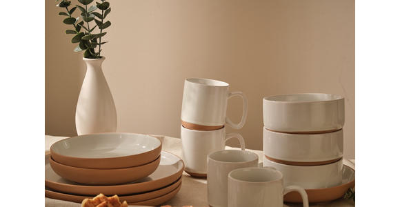 KOMBISERVICE Braun, Weiß Terra Nova 20-teilig 4 Personen  - Braun/Weiß, Trend, Keramik - Novel