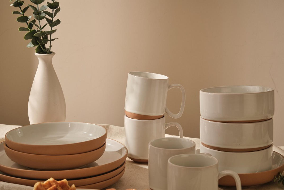 KOMBISERVICE Braun, Weiß Terra Nova 20-teilig 4 Personen  - Braun/Weiß, Trend, Keramik - Novel