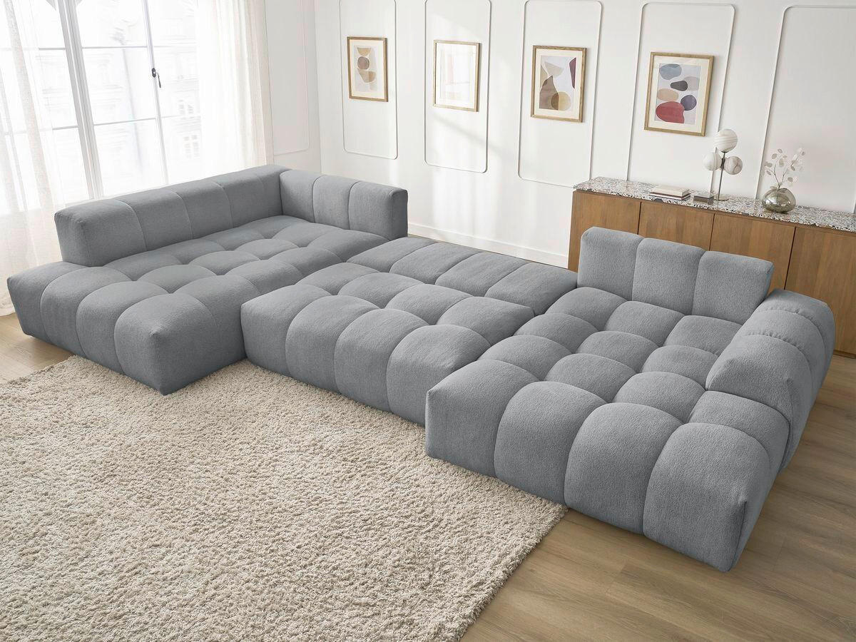 ECKSCHLAFSOFA EVEREST  mit Rücken echt, Armteil links, Armteil rechts Flachgewebe Dunkelgrau  - Dunkelgrau/Schwarz, MODERN, Kunststoff/Textil (212/423/198cm)