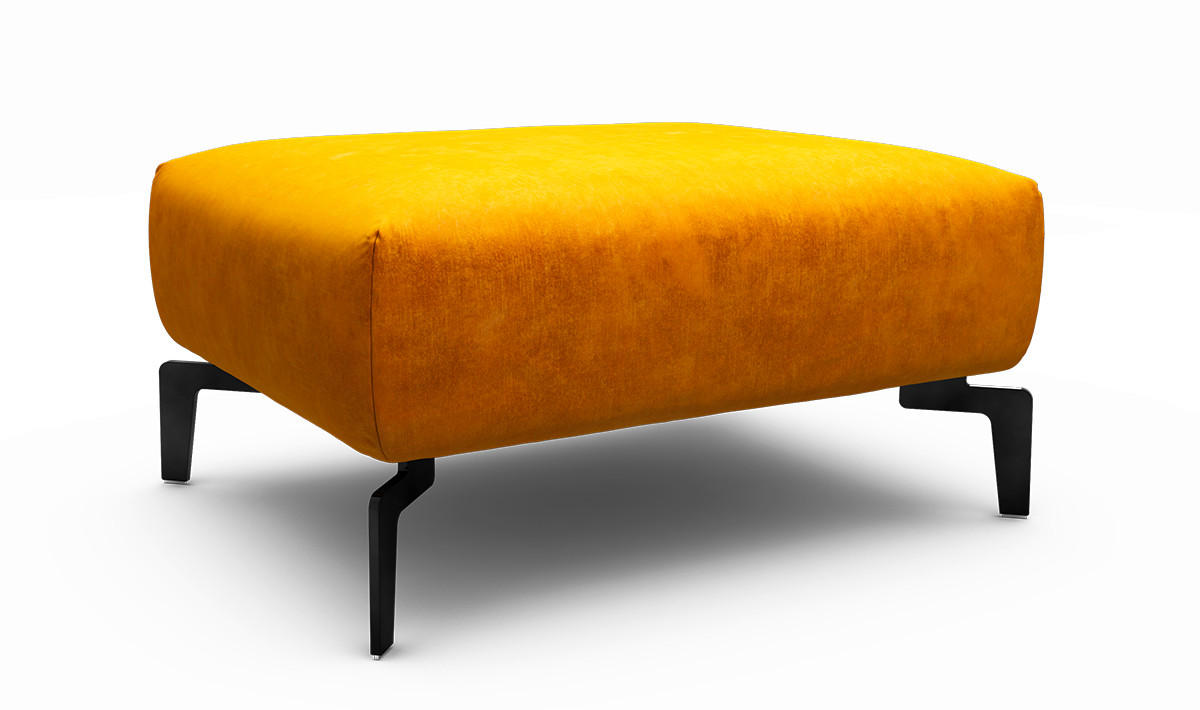 HOCKER Samt Gelb  - Gelb/Schwarz, Design, Textil/Metall (90/70/46cm) - SENSOO