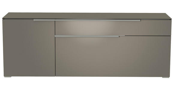 LOWBOARD Grau, Alufarben  - Alufarben/Grau, Design, Glas/Holzwerkstoff (160/58/45cm) - Moderano