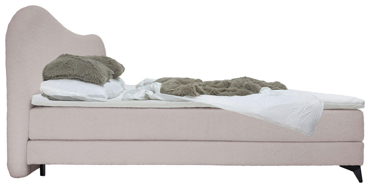 POLSTERBETT 140/200 cm  in Sandfarben  - Sandfarben/Schwarz, MODERN, Textil/Metall (140/200cm) - Livetastic