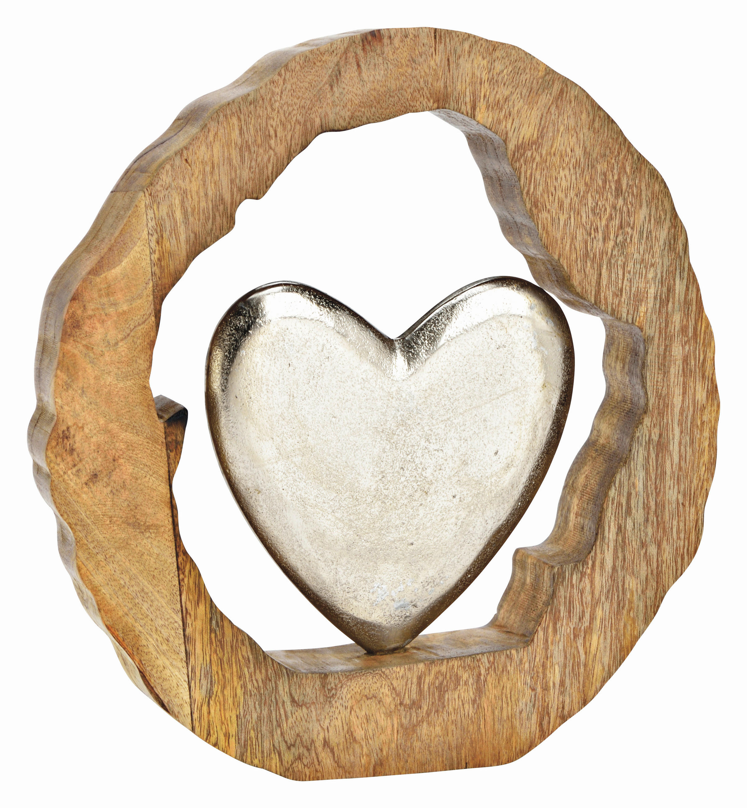 DEKOHERZ  - Silberfarben, Basics, Holz/Metall (28/29/5cm)