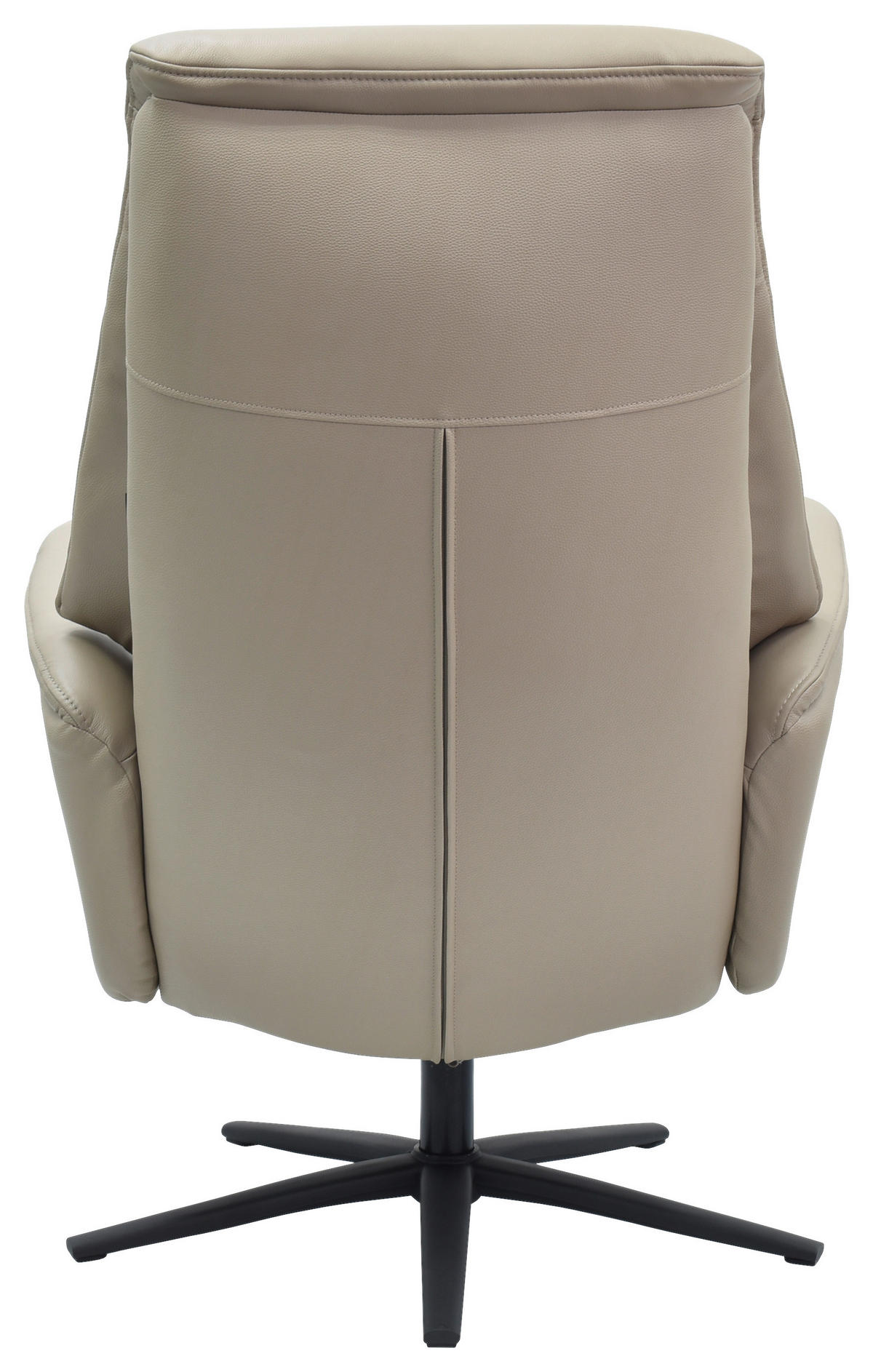 RELAXSESSELSET RELAVO Lederlook Echtleder Hocker    - Schwarz/Grau, Design, Leder/Textil (72/109/86/111/81cm) - Livetastic