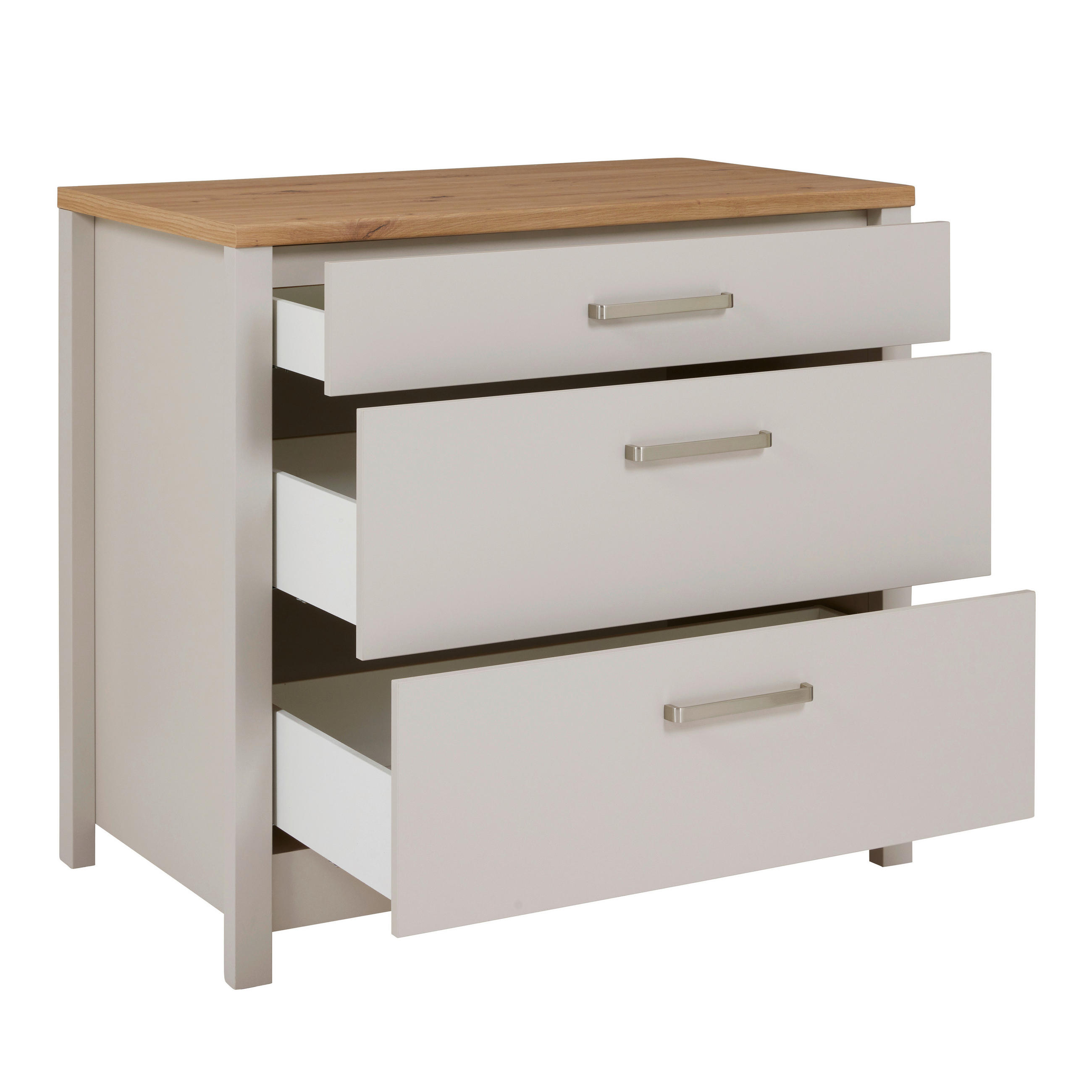 SPODNJA OMARICA S PREDALI - srebrne barve/kašmir, Moderno, kovina/leseni material (100/92/60cm) - Xora