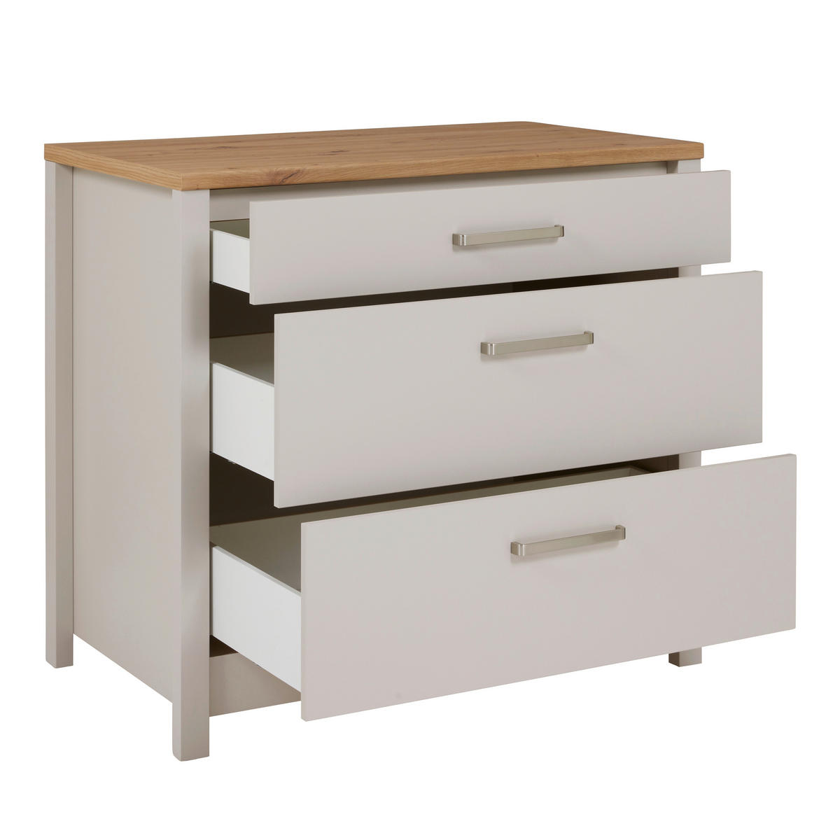 SPODNJA OMARICA S PREDALI - srebrne barve/kašmir, Moderno, kovina/leseni material (100/92/60cm) - Xora