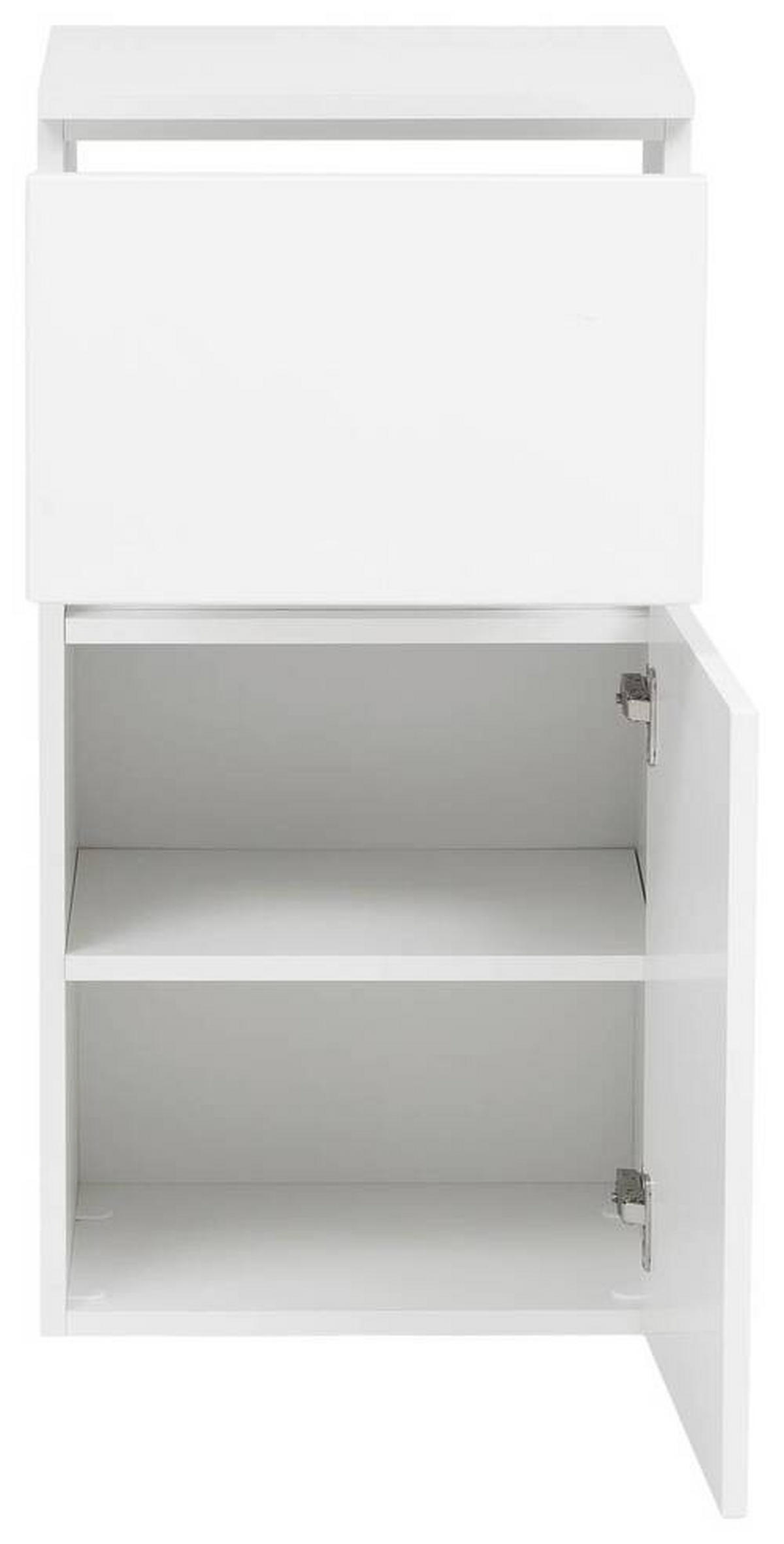 SPODNÁ SKRINKA, 40/79/35 cm - biela/strieborná, Konventionell, kompozitné drevo (40/79/35cm) - Held