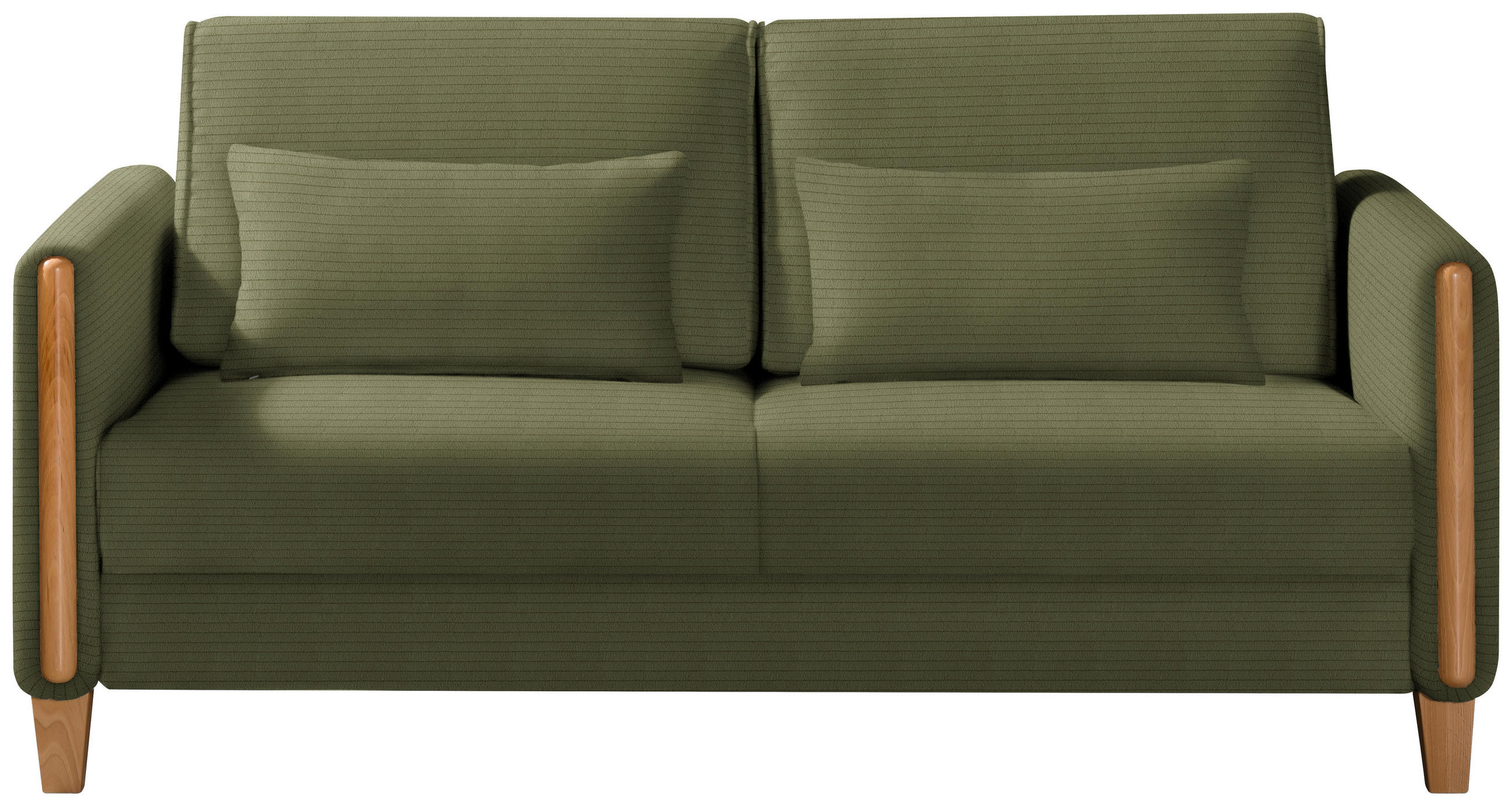 SCHLAFSOFA in Cord Olivgrün, Buchefarben  - Buchefarben/Olivgrün, Design, Holz/Textil (174/88/104cm) - Niels Andersson