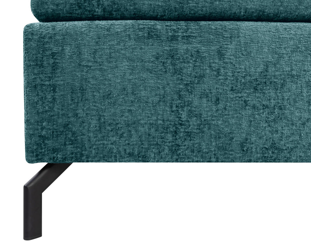 BOXSPRINGBETT 140/200 cm  in Petrol  - Petrol/Schwarz, Design, Textil/Metall (140/200cm) - Esposa