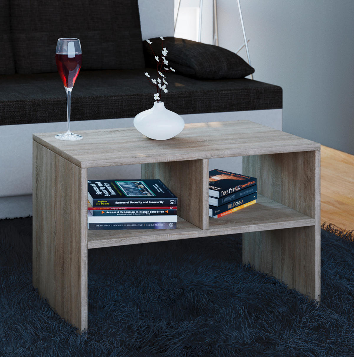 Couchtisch in Eichefarbe Holzwerkstoff 63/30/40 cm  - Eichefarben, Basics, Holzwerkstoff (63/30/40cm) - MID.YOU