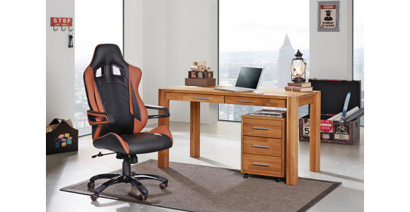 SCHREIBTISCH 140/70/76 cm  in Wildeiche  - Wildeiche/Alufarben, Natur, Holz/Kunststoff (140/70/76cm) - Linea Natura