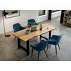 TISCHGRUPPE in Holz, Metall, Textil Blau, Naturfarben  - Blau/Naturfarben, MODERN, Holz/Textil (160/85/76,5cm) - Livetastic