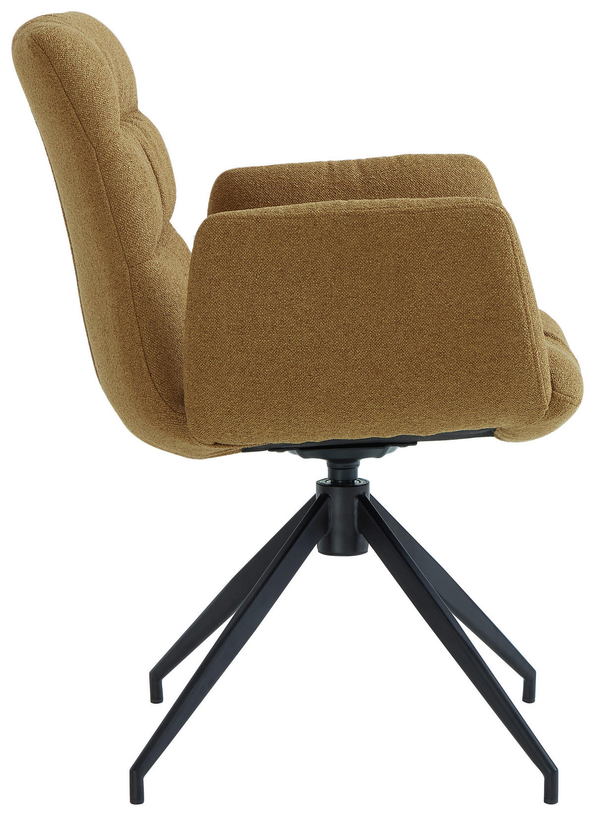 ARMLEHNSTUHL  Sitzfläche 360° drehbar Leinenoptik  Schwarz, Karamell  - Karamell/Schwarz, Design, Textil/Metall (62/86/65cm) - Dieter Knoll