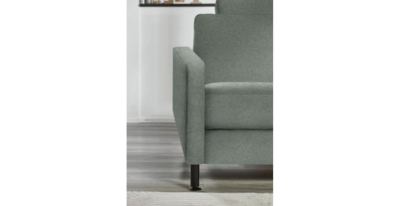 ECKSOFA  in Chenille, Flachgewebe Hellgrau Rücken echt  316/175 cm  - Hellgrau/Schwarz, Design, Textil/Metall (316/175cm) - Dieter Knoll