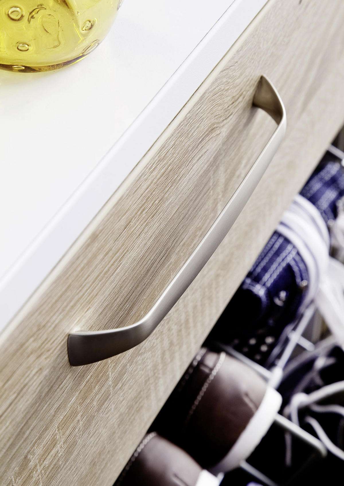 GARDEROBE 6-teilig  in 242/201/36 cm  - Weiss/Eichefarben, Design, Glas/Holzwerkstoff (242/201/36cm) - Moderano