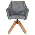ARMLEHNSTUHL  in Lederlook  - Eichefarben/Grau, Design, Holz/Textil (62/84/56cm) - Landscape
