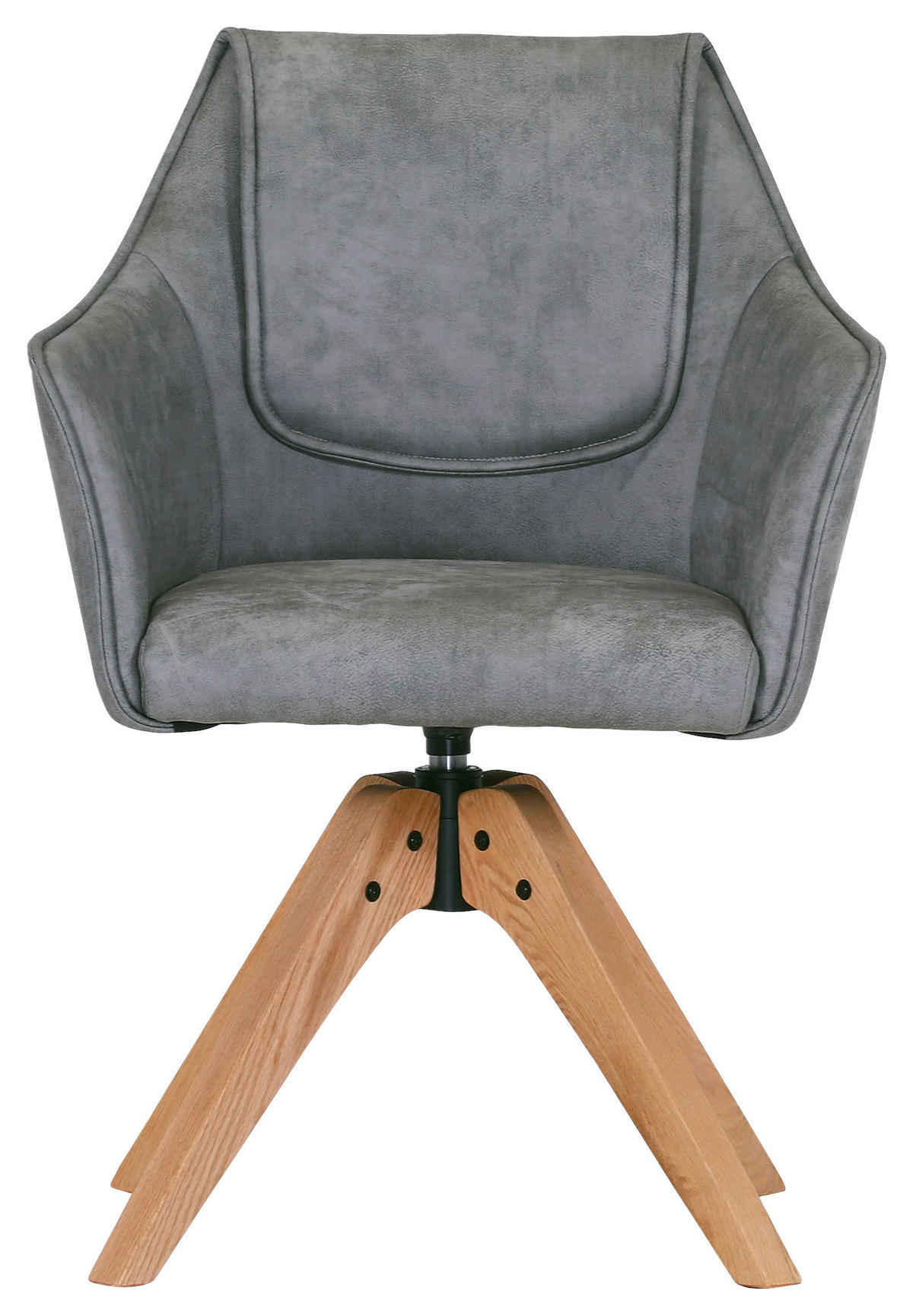 ARMLEHNSTUHL  in Lederlook  - Eichefarben/Grau, Design, Holz/Textil (62/84/56cm) - Landscape