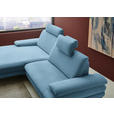 ECKSOFA  in Chenille, Flachgewebe Blau  180/284 cm  - Blau/Schwarz, Design, Textil/Metall (180/284cm) - Dieter Knoll