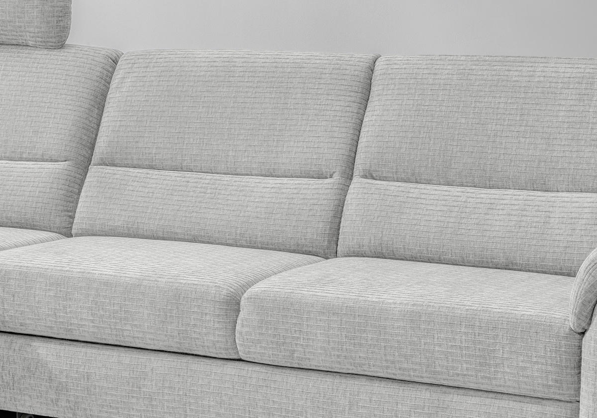 ECKSOFA in Mikrofaser Weiss  - Weiss/Schwarz, Modern, Holz/Textil (176/279cm) - Livetastic