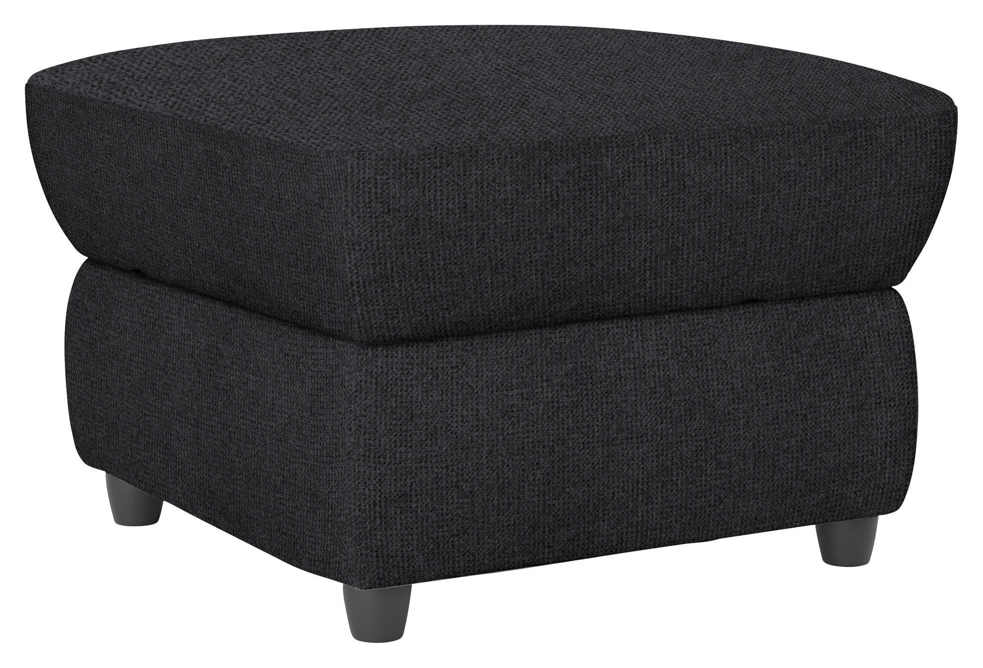 HOCKER in Textil Schwarz  - Schwarz, KONVENTIONELL, Kunststoff/Textil (68/45/68cm) - Livetastic