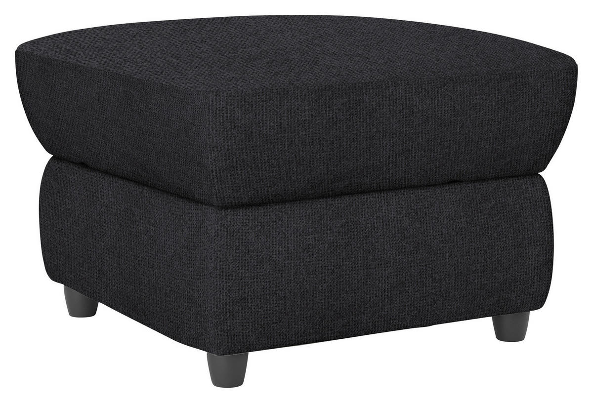 HOCKER in Textil Schwarz  - Schwarz, Konventionell, Kunststoff/Textil (68/45/68cm) - Livetastic