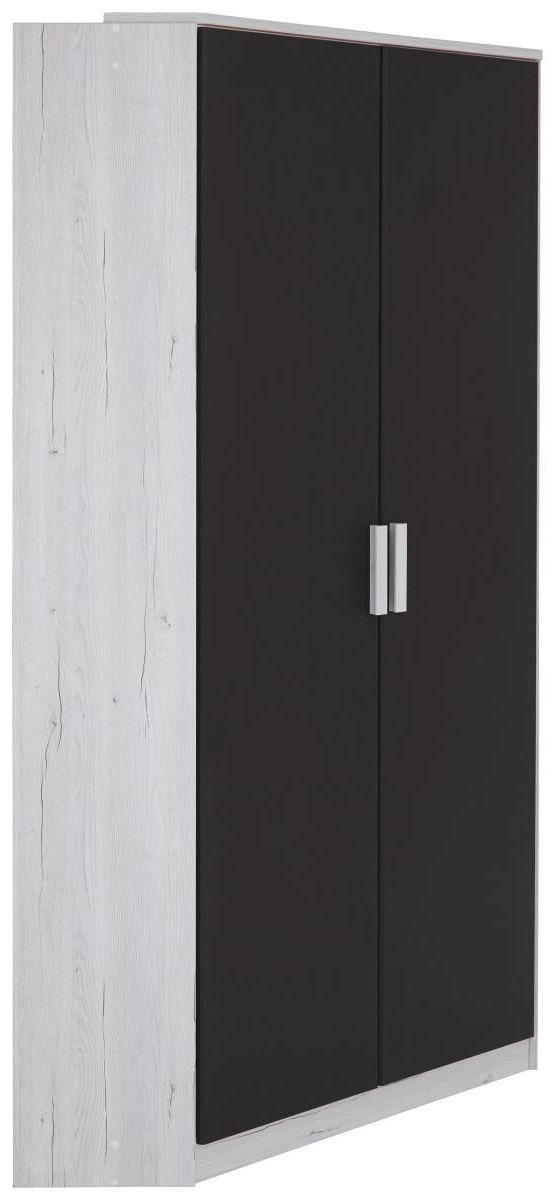 Eckschrank in Graphitfarben, Weiß