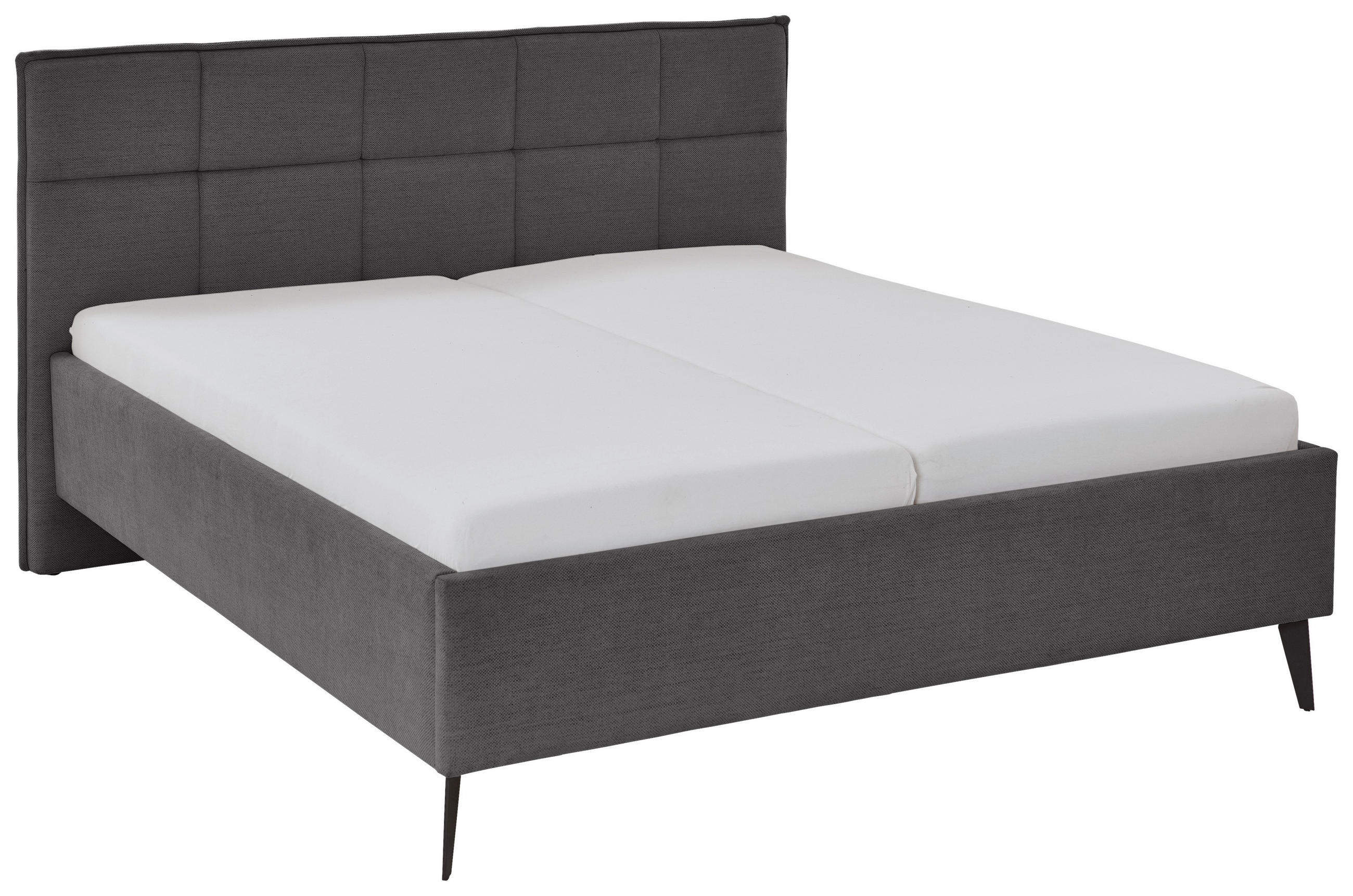 POLSTERBETT 180/200 cm in Anthrazit - Anthrazit/Schwarz, Design, Textil/Metall (180/200cm) - Xora