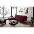 ECKSOFA Weinrot Flachgewebe  - Weinrot/Schwarz, Design, Textil/Metall (176-217/279-327cm) - Dieter Knoll